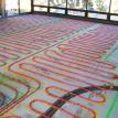 Blue board and tubing over a slab ready for lightweight concrete